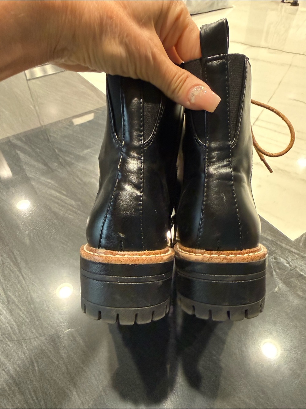 a new day Black Lace-Up Winter Boots with Brown Laces - Picture 4 of 6